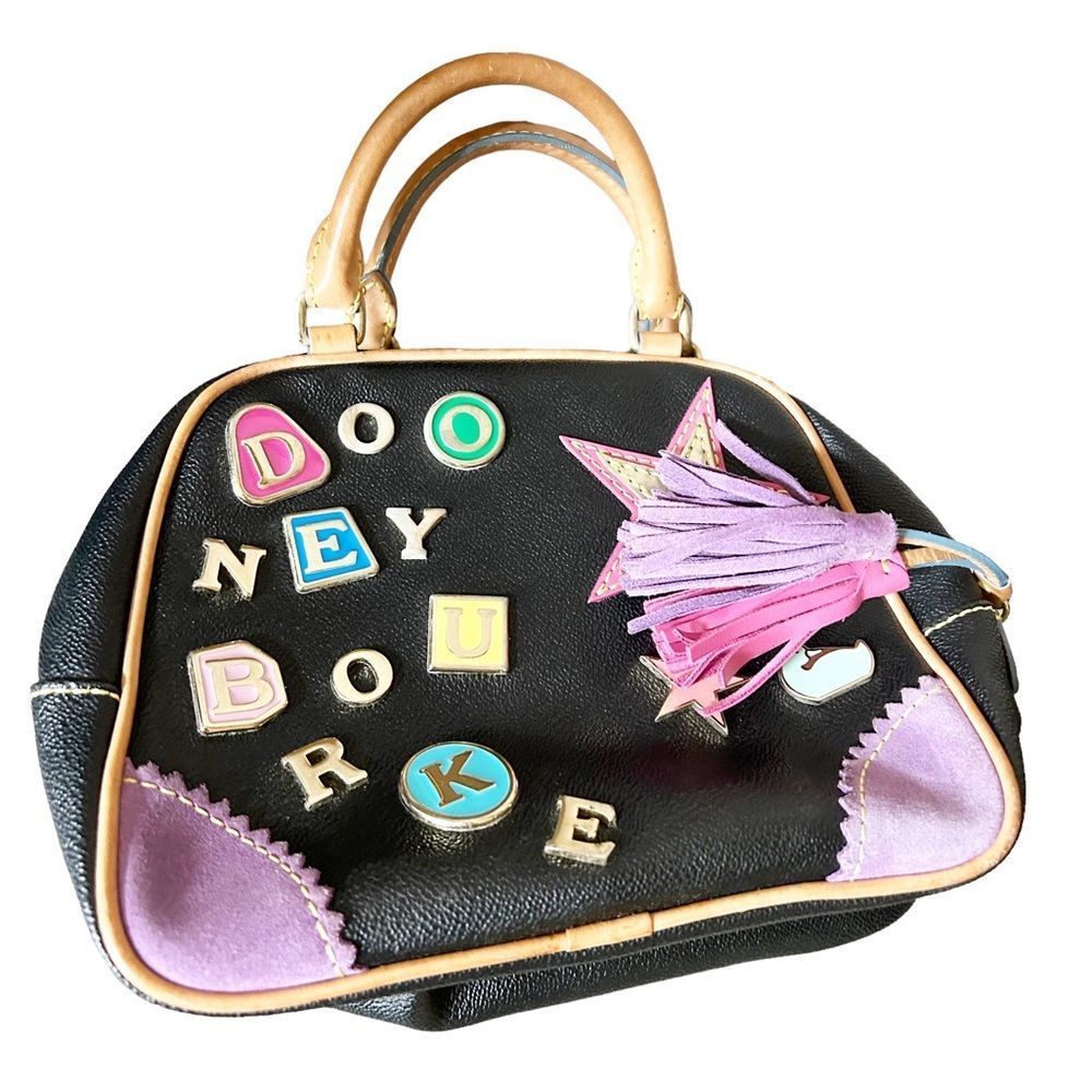 DOONEY & BOURKE specialty leather and suede bag with metal hardware